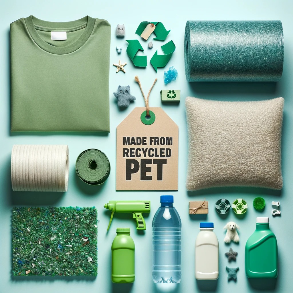 Slika plastenk iz materiala PET plastika, pripravljenih za recikliranje